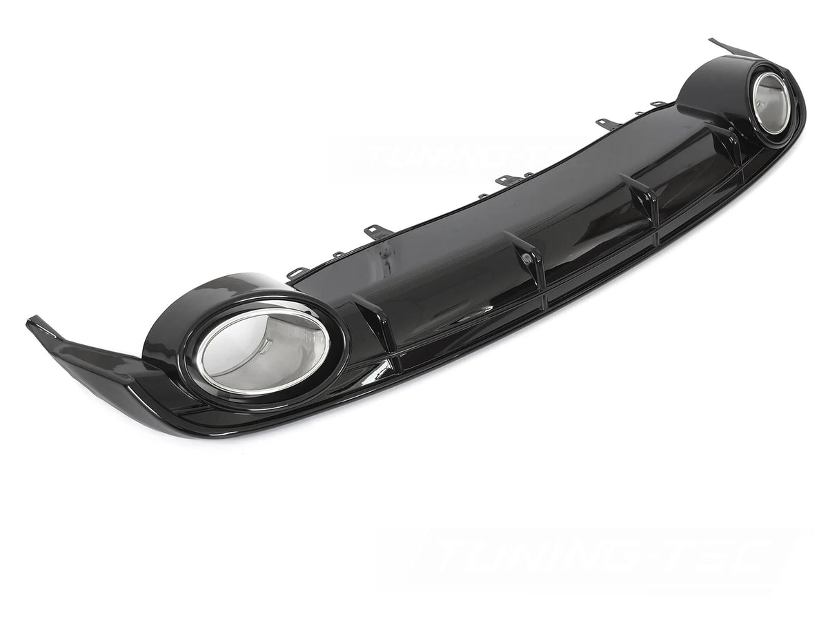 Diffuseur double sortie noir brillant style sport compatible avec Audi A6 C7 14-18