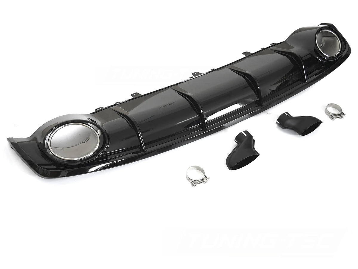 Diffuseur double sortie noir brillant style sport compatible avec Audi A7 C7 14-18