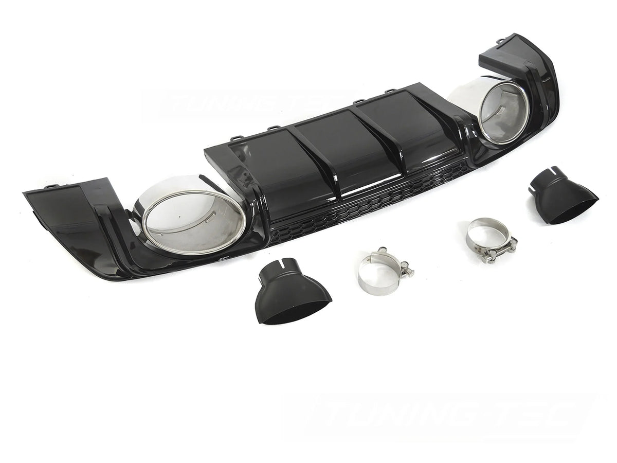 Diffuseur double sortie noir brillant style sport compatible avec Audi TT 8S 14-18