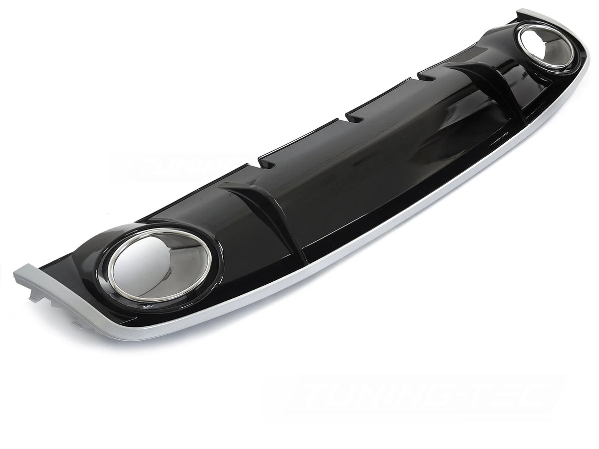 Diffuseur à sortie unique noir brillant style sport compatible avec Audi A4 B8 12-15