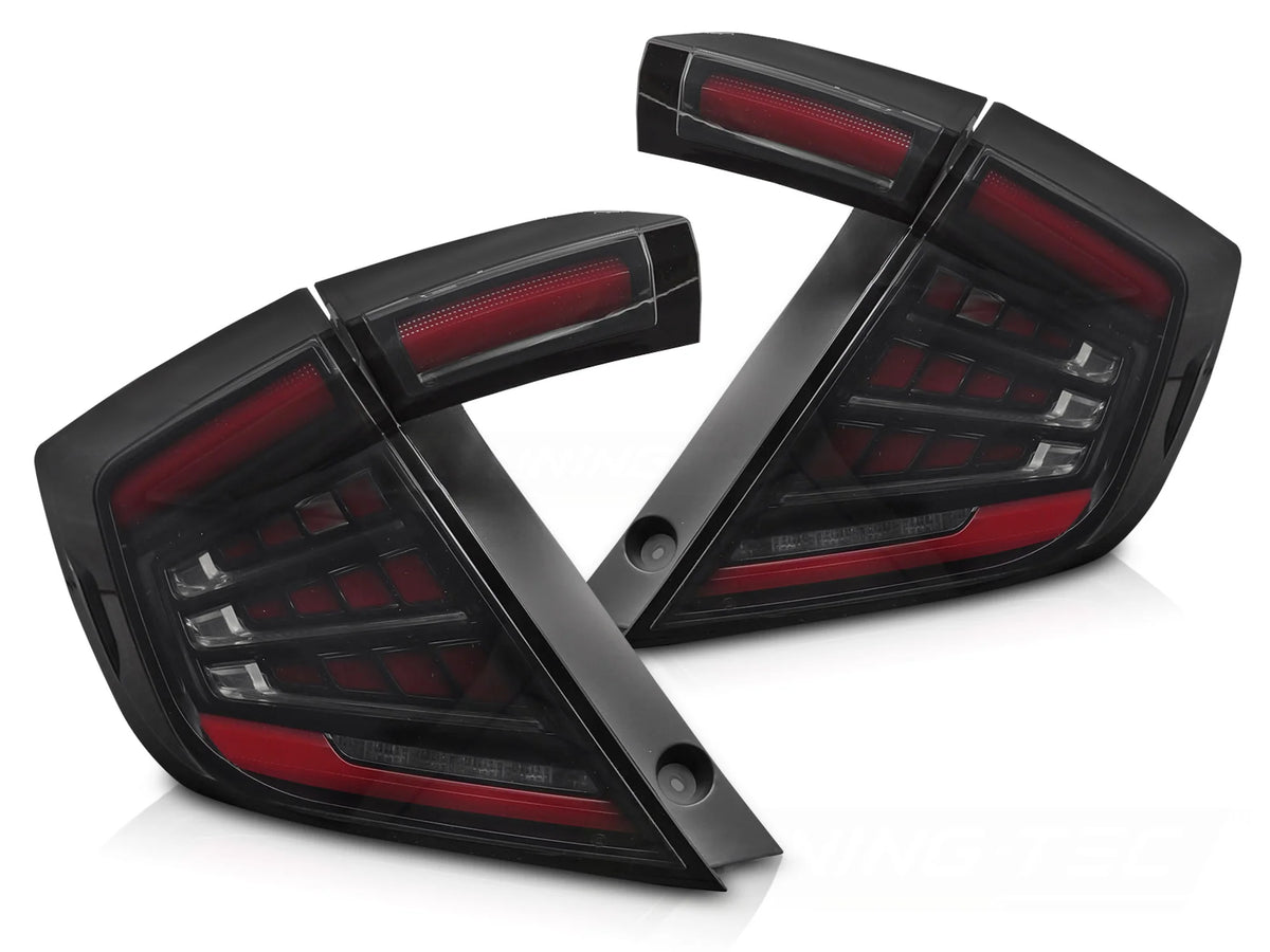 Feux arrière à LED fumés compatibles avec Honda Civic X 16-21 à hayon