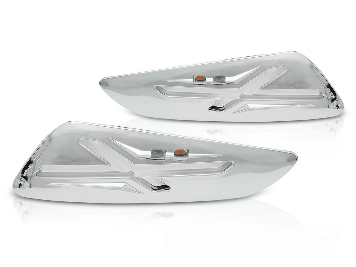 Feux de Clignotants avant chromés à LED compatibles avec Vespa Sprint / Primavera 150 cm3