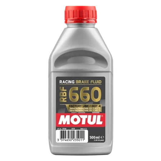 Liquide de frein Motul RBF 660 500 ml – DOT 4 Racing haute température pour usage piste et compétition