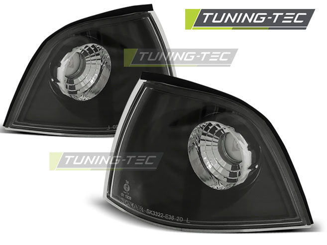 Feux de direction avant noirs compatibles avec BMW E36 Coupé 12.90-09.99