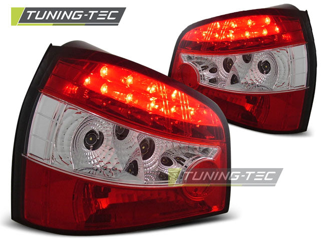 Feux arrière à LED rouges et blancs compatibles avec Audi A3 09.96-08.00