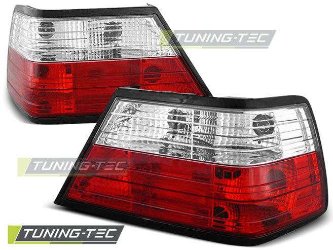 Feux arrière rouges et blancs compatibles avec Mercedes W124 Classe E (01.85-06.95)