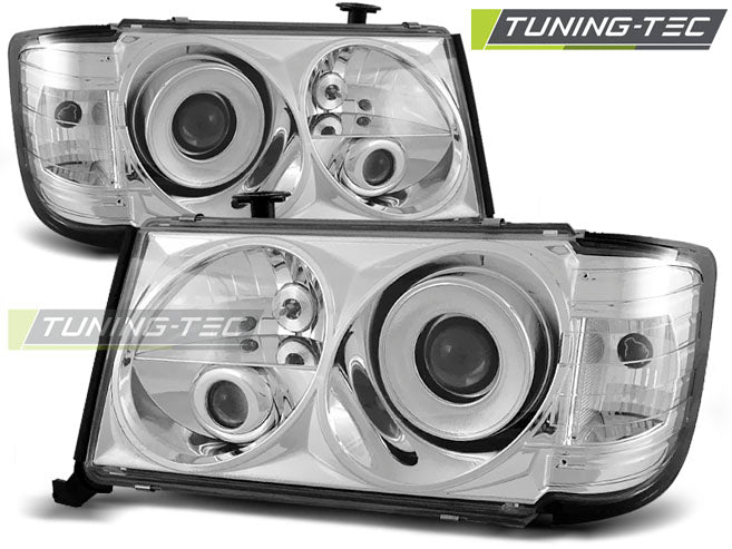 Phares chromés compatibles avec Mercedes W124 01.85-04.93