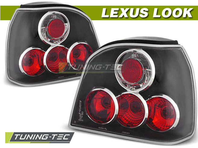 FEUX ARRIÈRE NOIRS compatibles avec VW GOLF 3 09.91-08.97