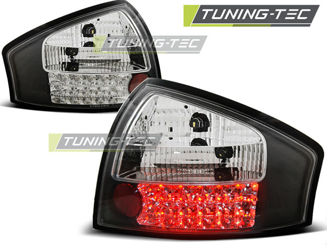 Feux arrière à LED noirs compatibles avec Audi A6 05.97-05.04
