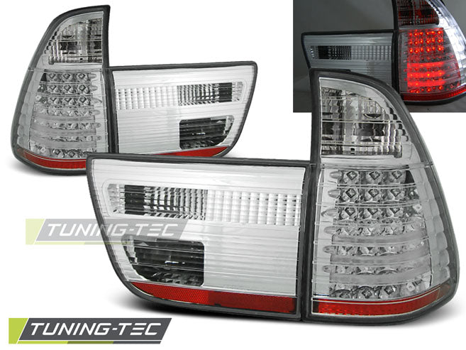 Feux arrière à LED chromés compatibles BMW X5 E53 09.99-10.03