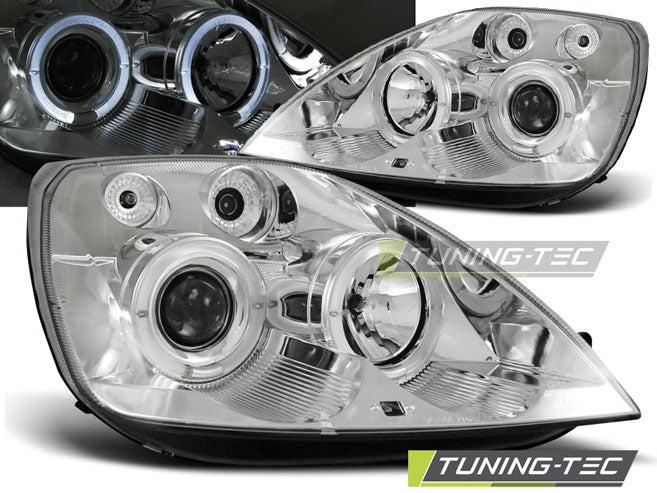 FEUX ANGEL EYES CHROMÉS POUR FORD FIESTA MK6 05.02-08.05