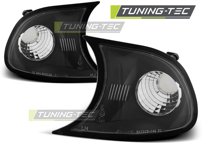 Feux de direction avant noirs compatibles avec BMW E46 Coupé 09.01-03.03