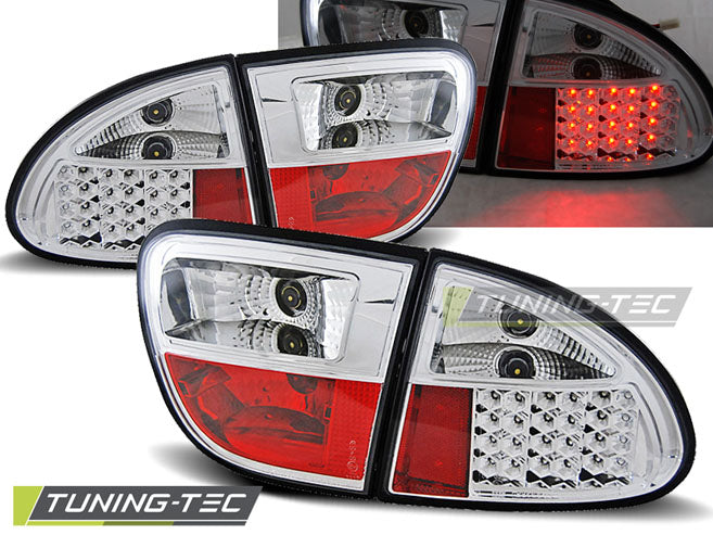 Feux arrière à LED chromés compatibles avec SEAT LEON 04.99-08.04