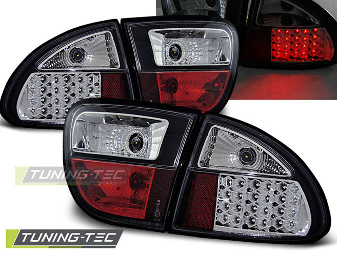 Feux arrière à LED noirs compatibles avec SEAT LEON 99-04