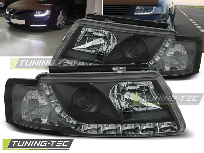 Phares de jour noirs compatibles avec VW Passat 5B 3B 11.96-08.00