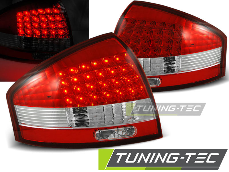 Feux arrière à LED rouge et blanc compatibles avec Audi A6 97-04