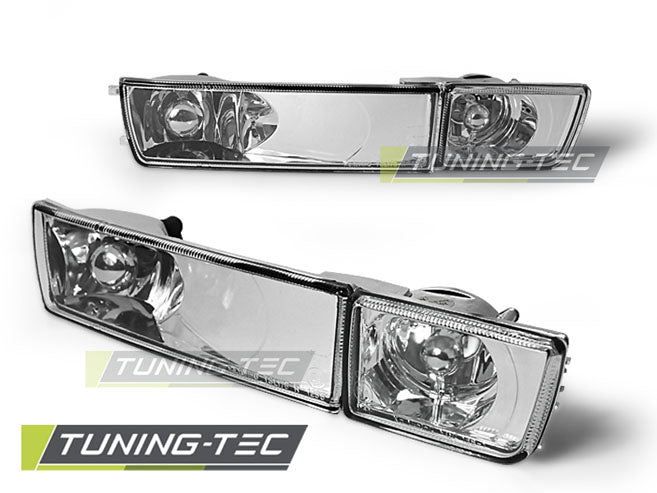 Feux de direction avant chromés avec antibrouillards, compatibles VW Golf 3 / Vento