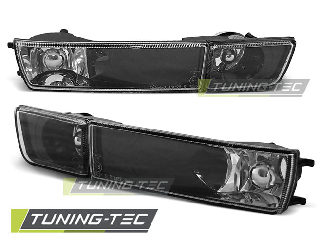 Feux de direction avant avec antibrouillards noirs compatibles VW Golf 3 / Vento