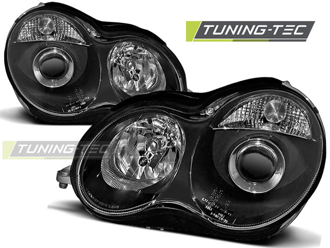 Phares noirs compatibles avec Mercedes W203 Classe C (07.00-03.04)