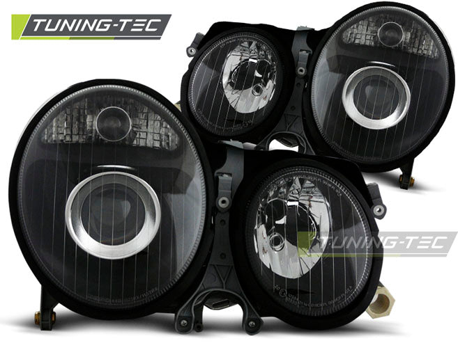 Phares noirs compatibles avec Mercedes W210 Classe E 06.99-03.02