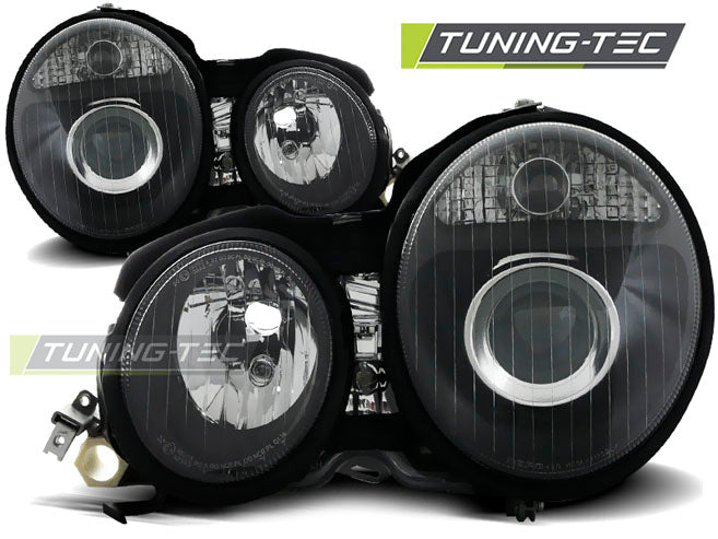 Phares noirs compatibles avec Mercedes W210 Classe E (1995-2005).