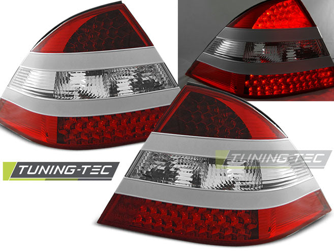 Feux arrière à LED rouge et blanc compatibles avec Mercedes W220 Classe S (09.98-05.05)
