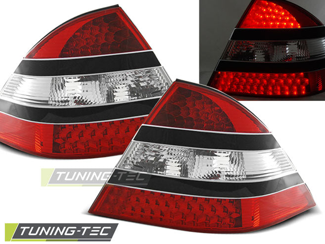 Feux arrière à LED rouge et noir compatibles avec Mercedes W220 Classe S (09.98-05.05)