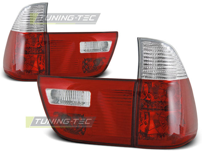 Feux arrière rouge et blanc compatibles avec BMW X5 E53 09.99-06