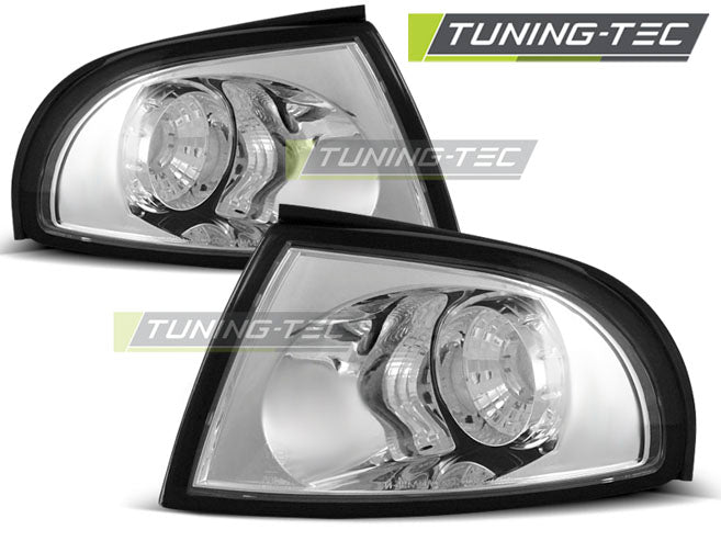 Feux de position avant chromés compatibles avec Audi A4 11.94-12.98