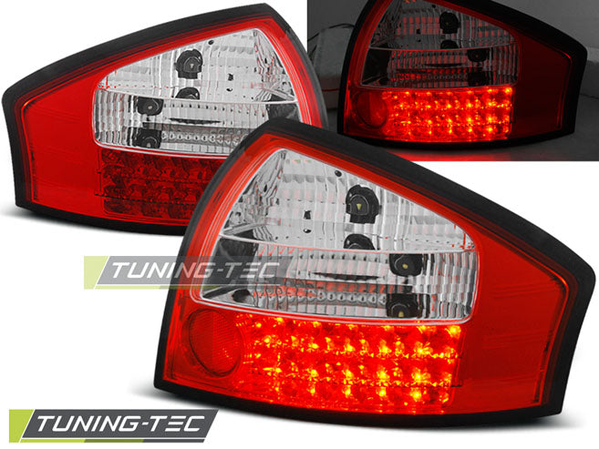 Feux arrière à LED rouge et blanc compatibles avec Audi A6 05.97-05.04