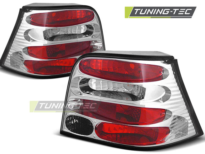 Feux arrière chromés compatibles avec VW Golf 4 09.97-09.03