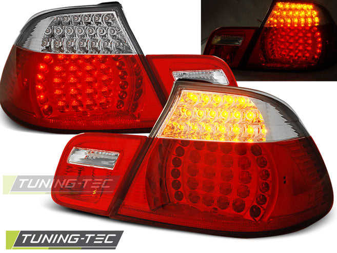 Feux arrière à LED rouge et blanc compatibles avec BMW E46 Cabriolet 04.99-03.03