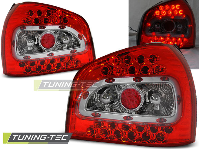 Feux arrière à LED rouges et blancs compatibles avec Audi A3 08.96-08.00