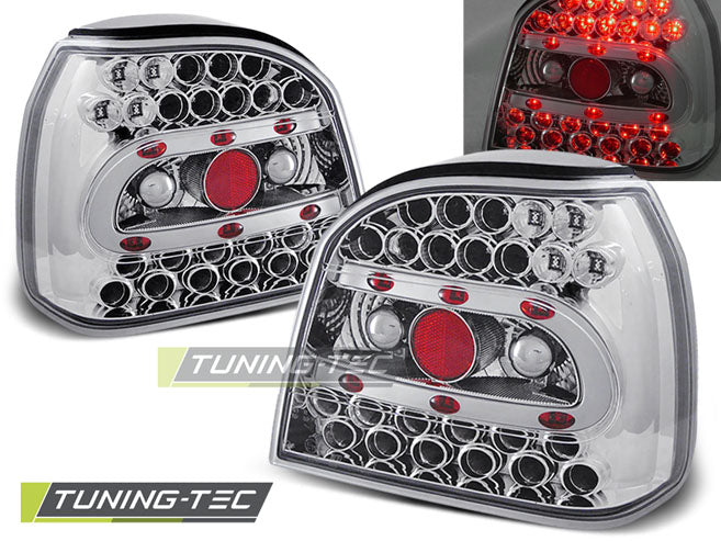 Feux arrière à LED chromés compatibles avec VW Golf 3 09.91-08.97