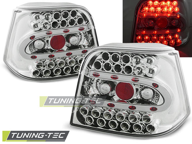 Feux arrière à LED chromés compatibles avec VW Golf 4 09.97-09.03