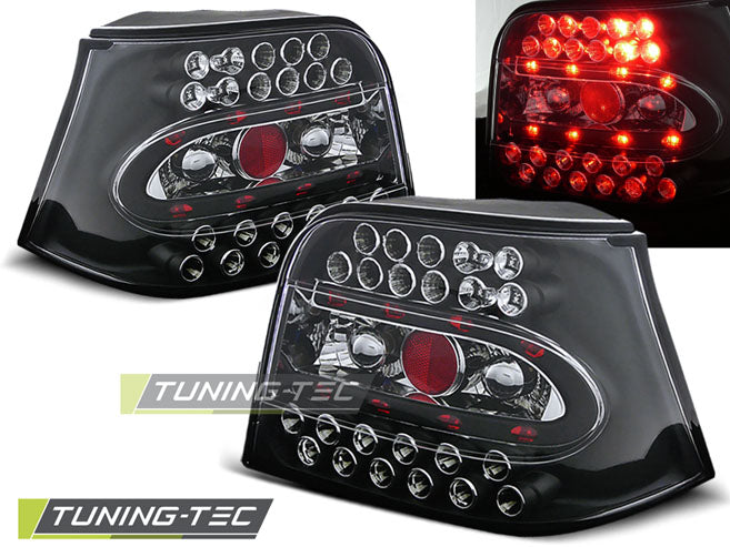Feux arrière à LED noirs compatibles avec VW Golf 4 09.97-09.03