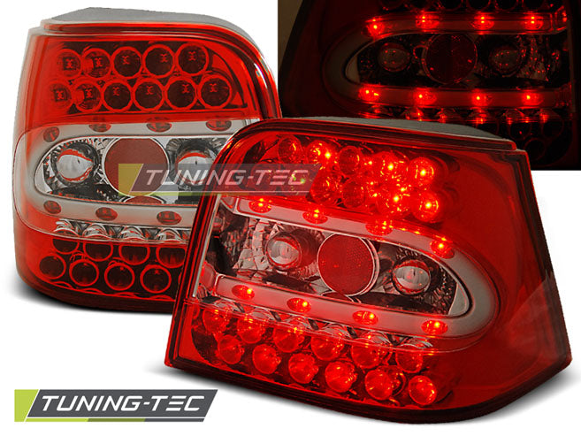 Feux arrière à LED rouge et blanc compatibles avec VW Golf 4 09.97-09.03