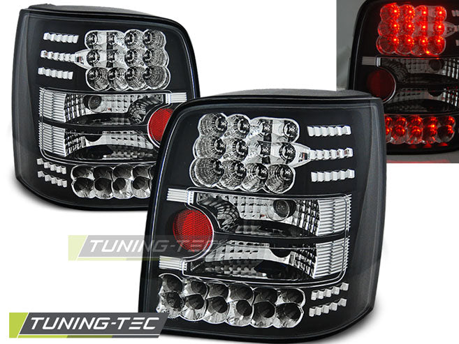 Feux arrière à LED noirs compatibles avec VW Passat B5 (11.96-08.00)