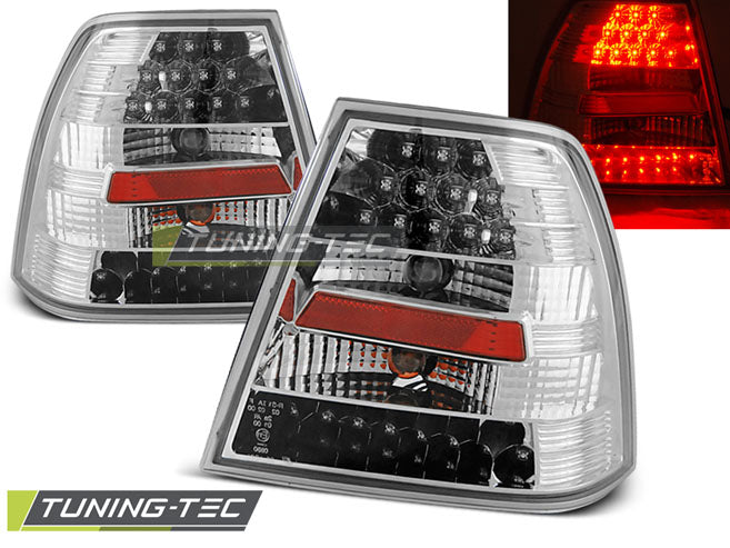Feux arrière à LED chromés compatibles avec VW Bora 09.98-07.05