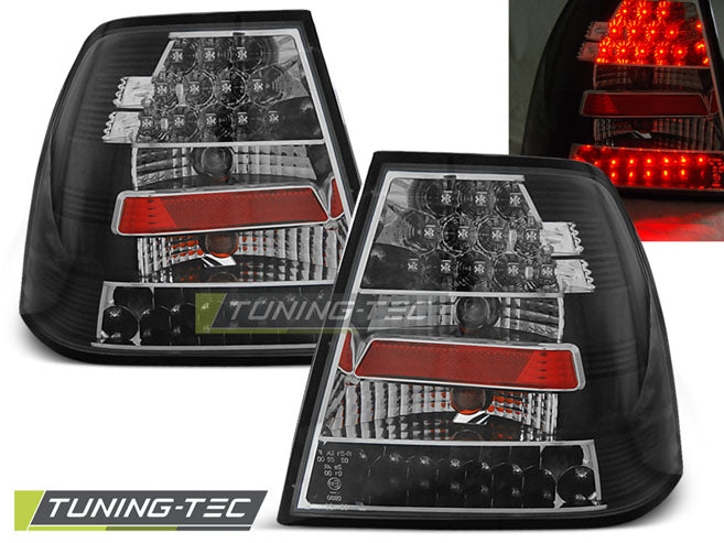 Feux arrière à LED noirs compatibles avec VW Bora 09.98-07.05