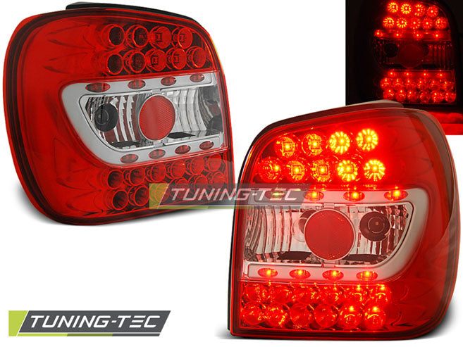 Feux arrière à LED rouge et blanc compatibles avec VW Polo 6N 10.94-09.99