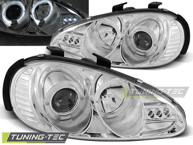 Phares Angel Eyes chromés pour Mazda MX3 91-98