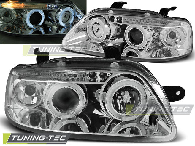 FEUX DE JOUETS ANGEL EYES CHROMÉS POUR CHEVROLET AVEO 03-06