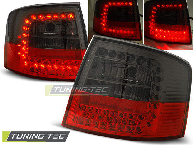 Feux arrière à LED rouge fumé compatibles avec Audi A6 Avant (05.97-05.04)
