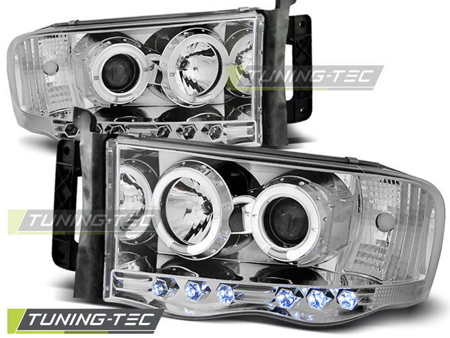 Feux arrière chromés Angel Eyes pour Dodge Ram 02-06