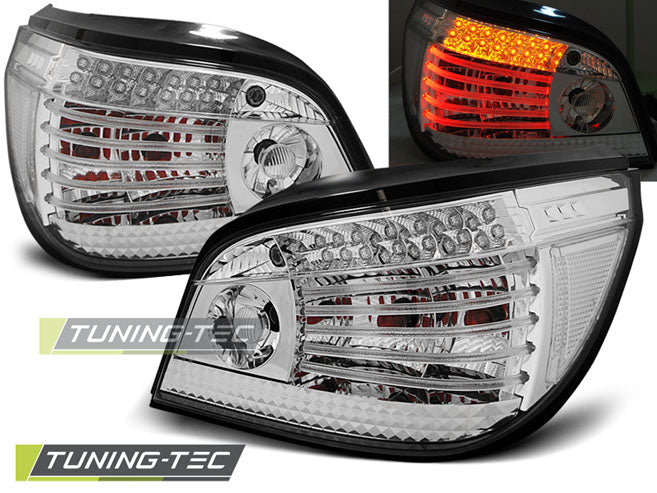 Feux arrière à LED chromés compatibles BMW E60 07.03-07