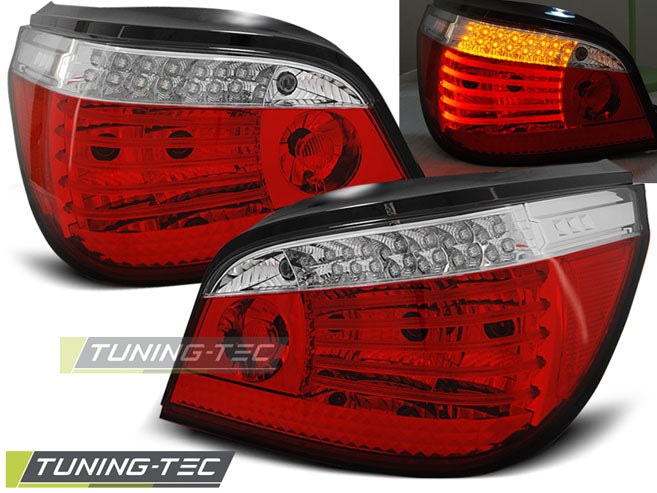 Feux arrière à LED rouge et blanc compatibles avec BMW E60 07.03-07