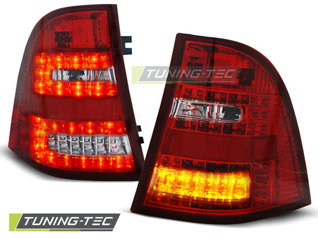 Feux arrière à LED rouge et blanc compatibles avec Mercedes W163 ML Classe M (03.98-05)