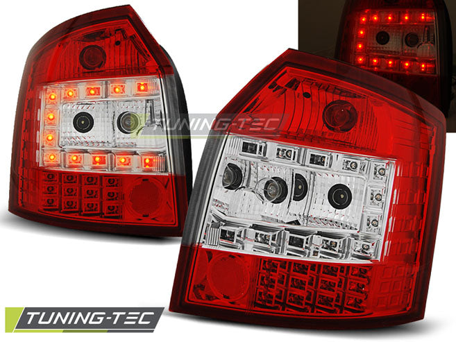 Feux arrière à LED rouge et blanc compatibles avec Audi A4 Avant (2010-2014).