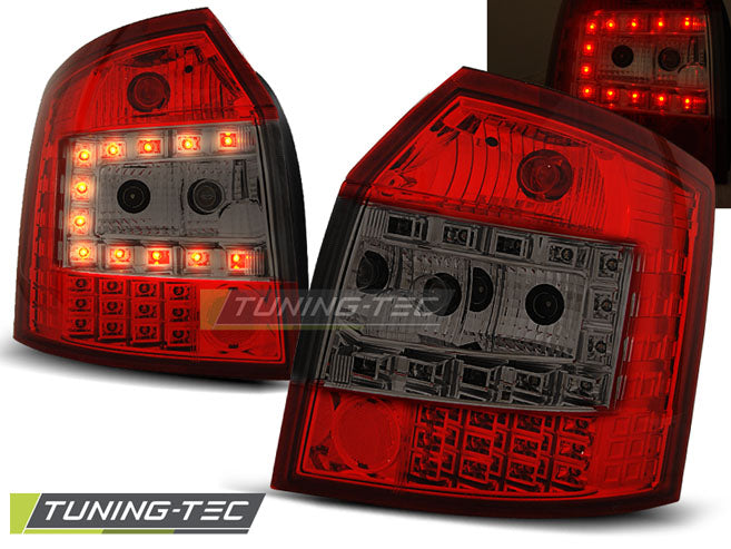 Feux arrière à LED rouge fumé compatibles avec Audi A4 Avant 00-04